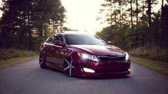 Trees cars roads kia optima wallpaper