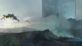 Aircraft futuristic artwork wallpaper