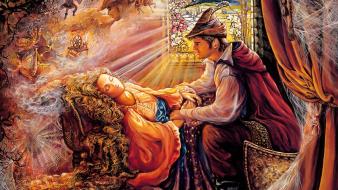 Art dreams sleeping beauty josephine wall mystical wallpaper