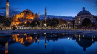 Cityscapes night lights turkey istanbul mosque blue cities wallpaper