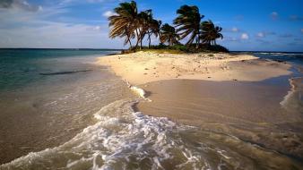 Clouds landscapes nature islands palms wallpaper