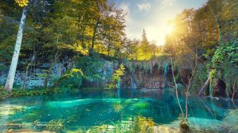 Lakes national park emerald turquoise plitvice deva wallpaper