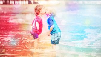 Love baby kissing friends babies friendship children wallpaper