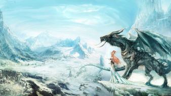 Dragons fantasy art artwork wallpaper
