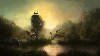 Horizon artwork storks master piece wallpaper