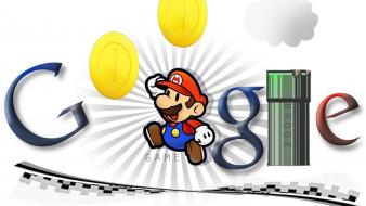 Super mario google paper sign wallpaper