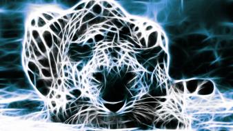 Abstract artistic animals fractals cheetahs digital art wild wallpaper