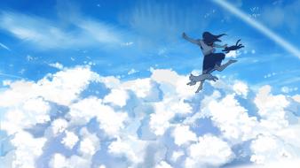 Clouds cats skies wallpaper
