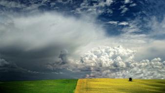 Clouds landscapes fields wallpaper
