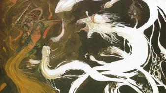 Dragons artwork yoshitaka amano wallpaper