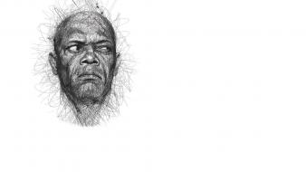 Grayscale samuel l. jackson artwork vince low wallpaper