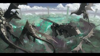 Scenic vehicles pillars rivers pixiv fantasia skies wallpaper