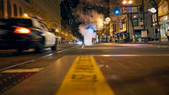 Streets night cars police roads speed crime life wallpaper