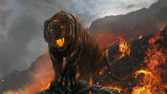 Tigers lava artwork wallpaper