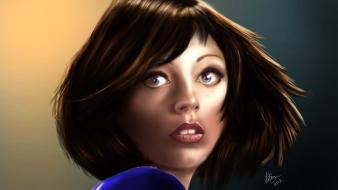 Video games artwork bioshock infinite faces elizabeth comstock wallpaper