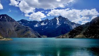Alto maipo andes chile clouds lakes wallpaper