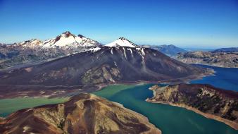 Andes chile blue brown green wallpaper