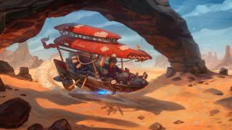 Artwork deserts futuristic steam punk steampunk wallpaper