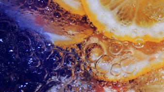 Bubbles fruits macro oranges