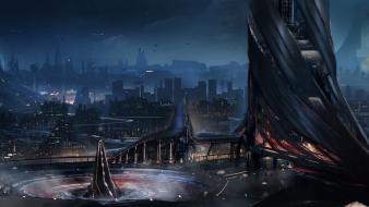 Cityscapes futuristic artwork cities wallpaper