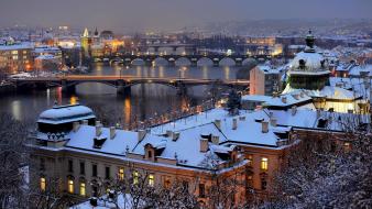 Czech republic prague cities cityscapes evening wallpaper