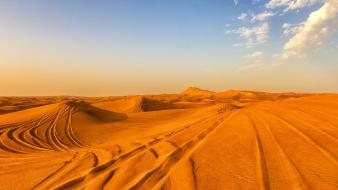 Deserts sand skies yellow wallpaper