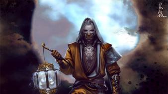 Mingzhu yang moon artwork fantasy art ghosts wallpaper