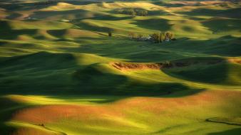 Palouse washington farm fields grass wallpaper