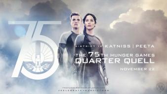 75th catching fire district jennifer lawrence josh hutcherson wallpaper
