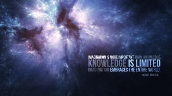 Albert einstein knowledge outer space quotes wallpaper