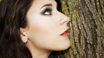 Brunettes faces kiera nature profile wallpaper