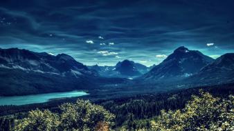 Flora clouds flowers forests lakes wallpaper