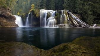 Forest river waterfall wallpaper