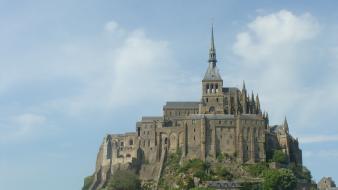 France mont saint-michel architecture buildings landscapes wallpaper