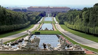 Italia italy reggia di caserta landscapes panorama wallpaper