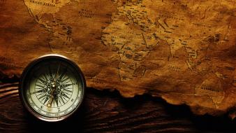 Old map and compass wallpaper