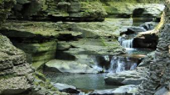 York state watkins glen park cliffs lagoon wallpaper