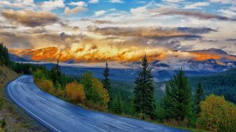 Alberta canada bow river clouds forests