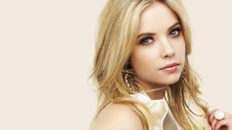 Ashley benson blondes blue eyes white background wallpaper
