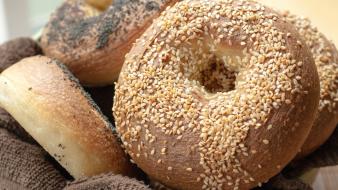 Bagel bread cake eat seeds wallpaper