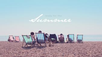 Beaches chairs relaxation sea summer wallpaper
