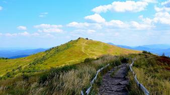 Bieszczady grass green landscapes mountains wallpaper