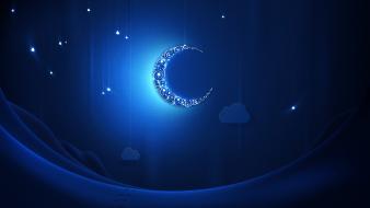 Blue moon digital wallpaper