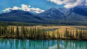 Clouds landscapes mountains water wallpaper