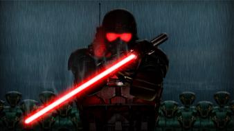 Dark digital art lasers red video games wallpaper
