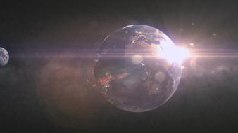 Earth moon sun outer space planets wallpaper