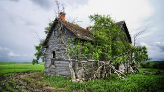 Farm houses huts landscapes natural scenery wallpaper