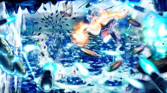 Futo moriya suwako touhou aircraft blue hair wallpaper