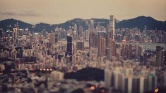 Hong kong depth of field minimalistic wallpaper