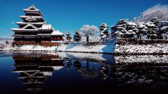 Japan temple attractions blue landscapes wallpaper